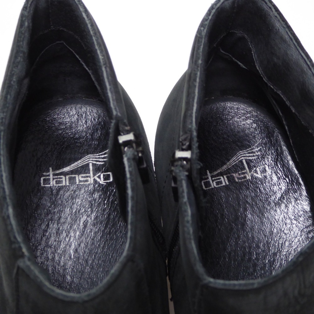 Dansko Womens Maria Ankle Boots Black Nubuck Side Zip Clog Heel 40 / 9.5-10 - Picture 8 of 9